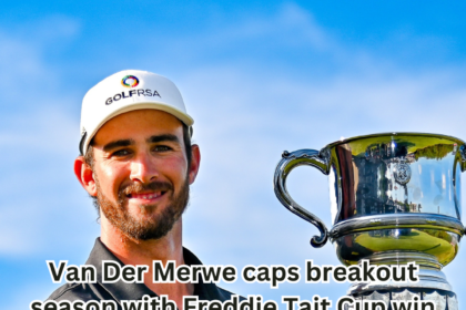 GolfRSA No 1 Altin van der Merwe capped a breakthrough season with his biggest career achievement when he lifted the prestigious Freddie Tait Cup as the Leading Amateur in the 2023 Investec South African Open Championship at Blair Atholl Golf and Equestrian Estate; credit GolfRSA.